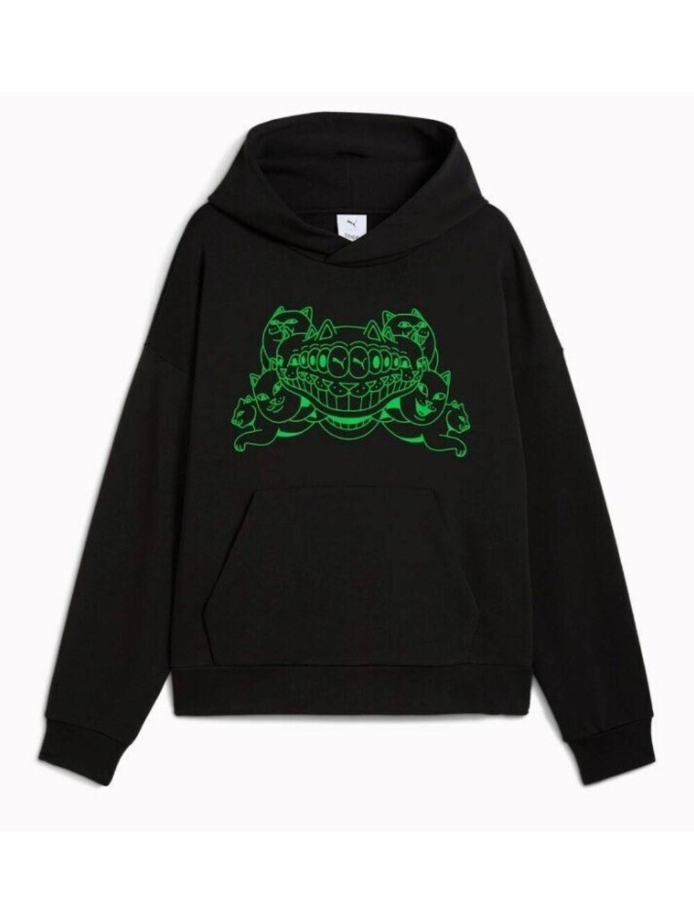 PUMA x RIPNDIP Boxy Graphic Hooded Sweatshirt Black Hoodie 632414 01 Men's XL